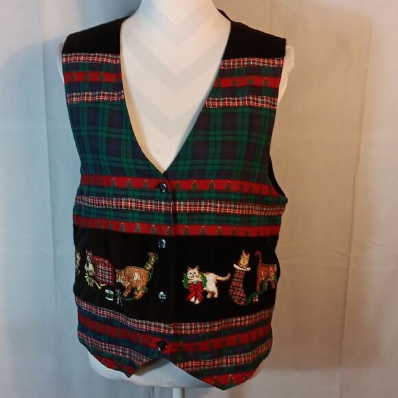 Casey & Max "Cat" Christmas Women's Vest - Picture 1 of 7
